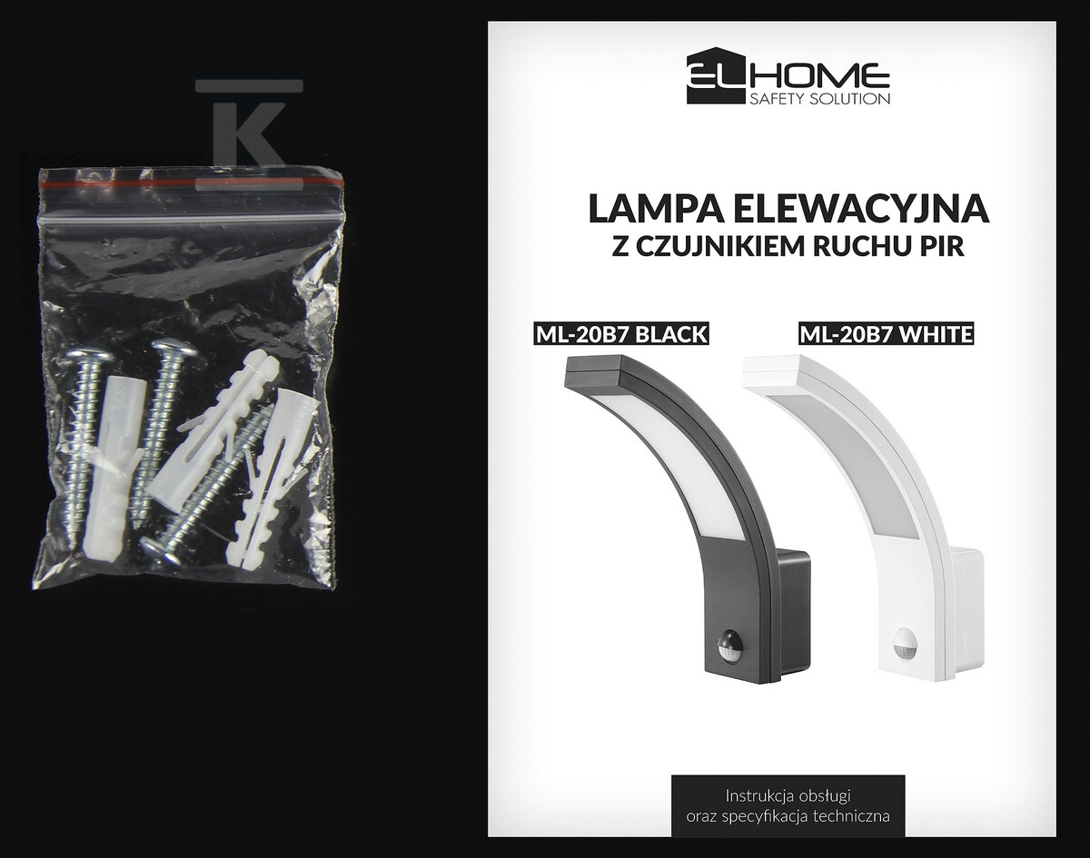 Lampa elewacyjna LED z czujnikiem ruchu - B71A920