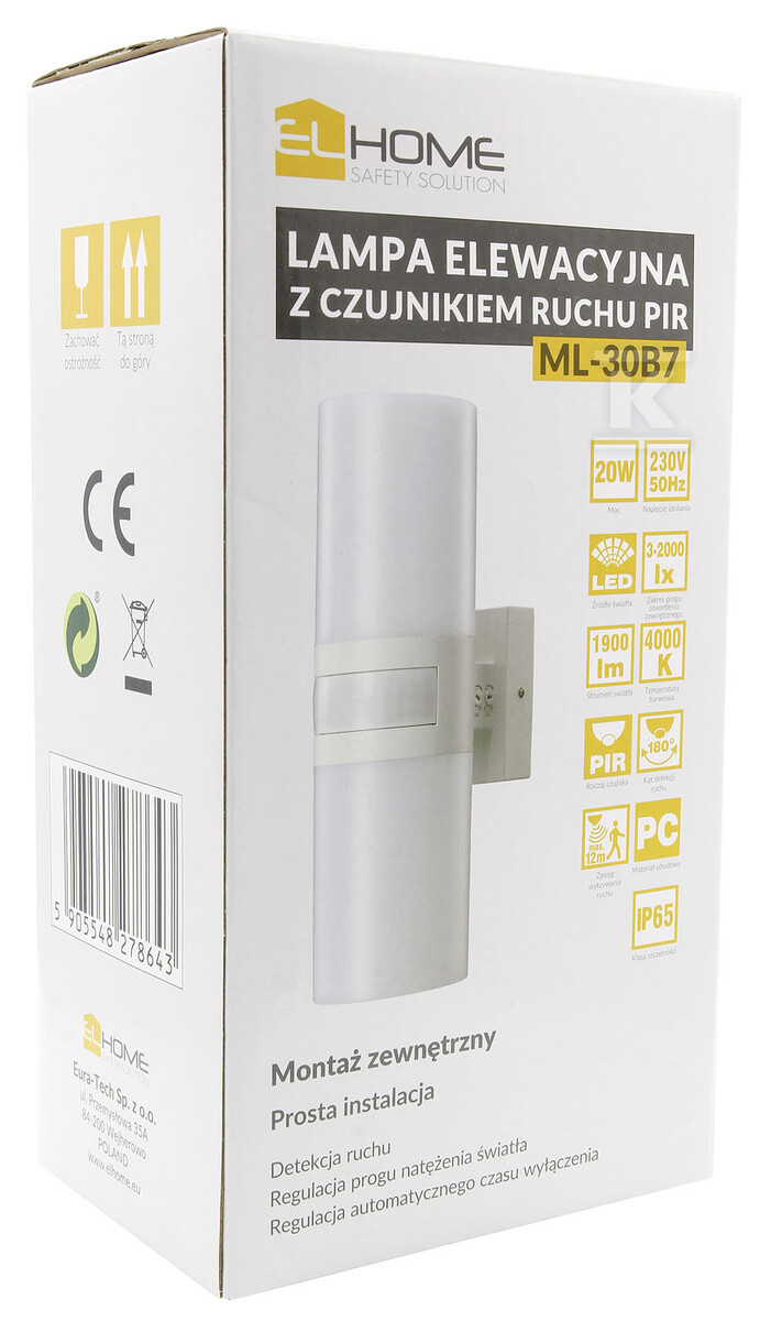 Lampa elewacyjna z czujnikiem ruchu "EL - B71A930