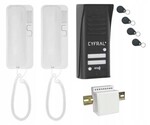 Domofon ~Cyfral~ 'Cosmo' zestaw 2-lokatorski czarny, czytnik RFID
