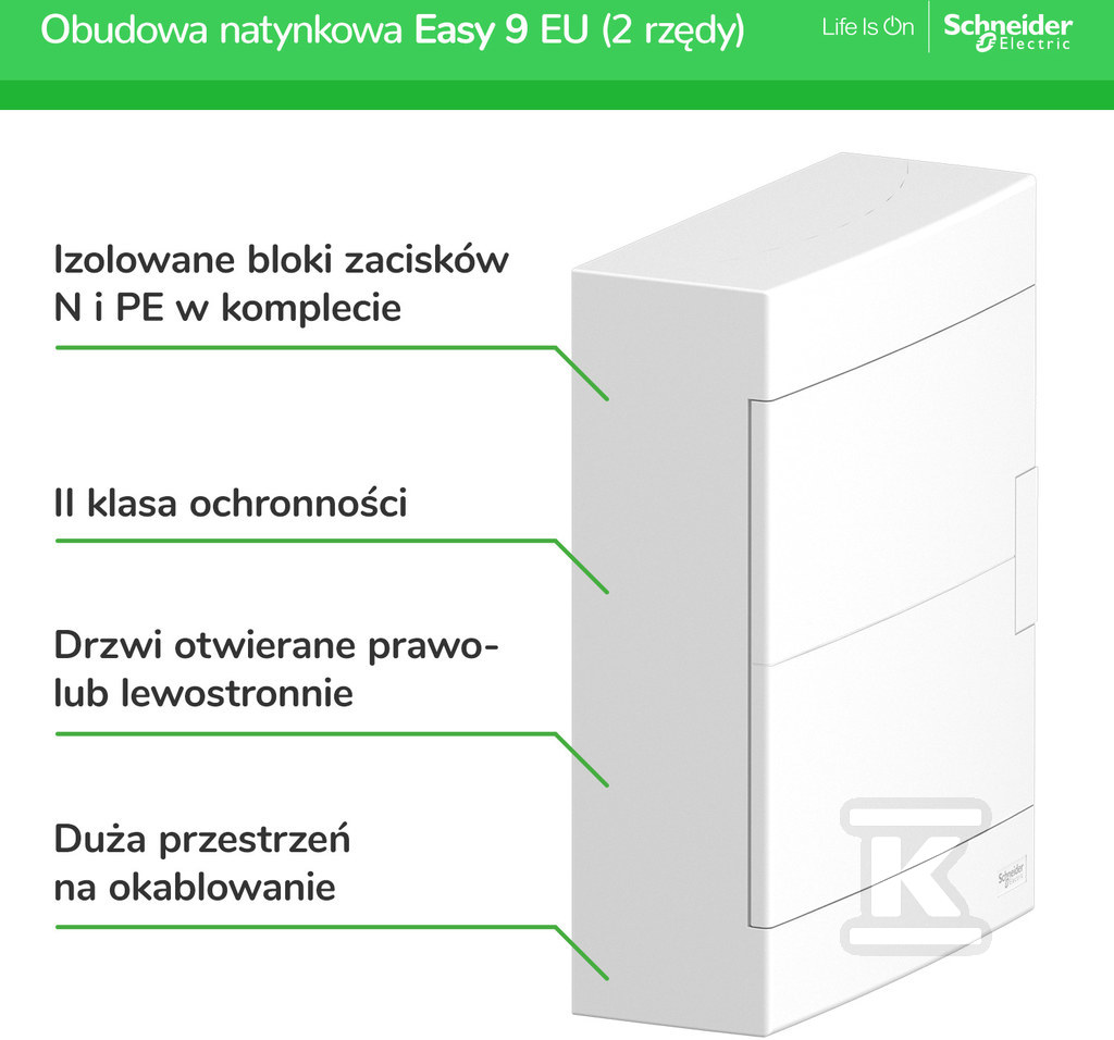 Felületre szerelhető ház, Easy9 EU IP40 - EZ9EUD212