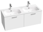 Szafka pod podwójną umywalkę SD 1200 CHROME biała/biała, uchwyt chrom