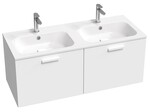Szafka pod podwójną umywalkę SD 1200 CHROME biała/biała, uchwyt biały