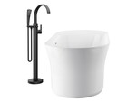 Bateria wannowa podłogowa, czarna FM 080.20BL.RB07A