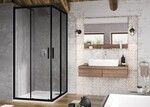 Kabina prysznicowa narożna BLSRV2-90 czarna, szkło Transparent