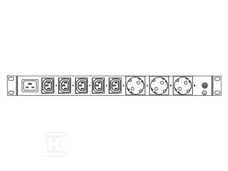 Розподільна колодка SMART RACK 19" 1f - - PZZ-5C13-3EU