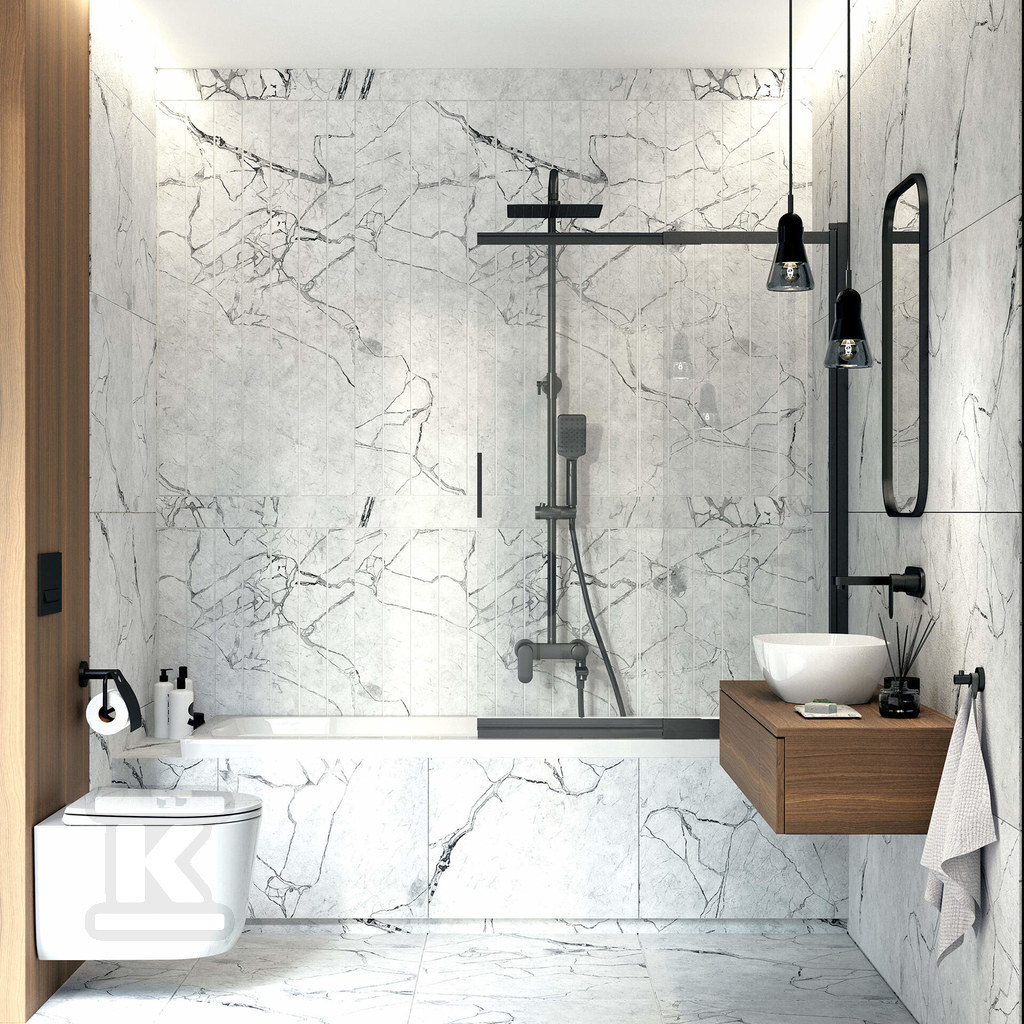 Ванна ширма 100x140 см Prizma, nero - KTJ_N73R