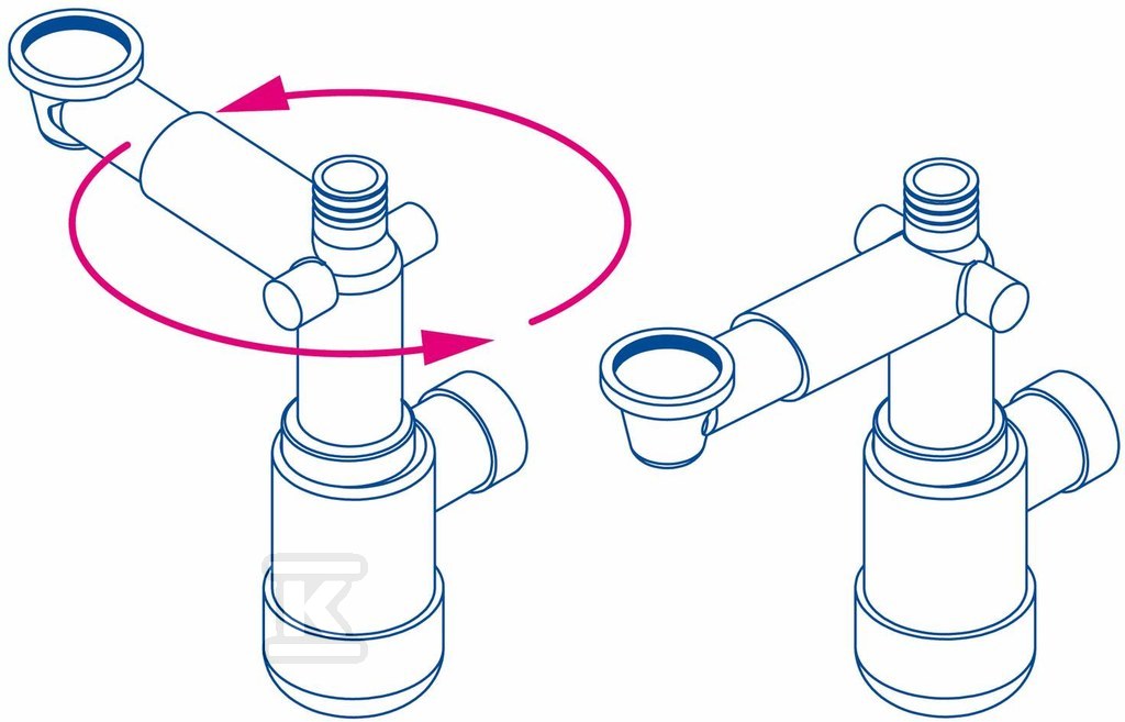 Сифон для раковини телескопічний, білий - NHC_633K