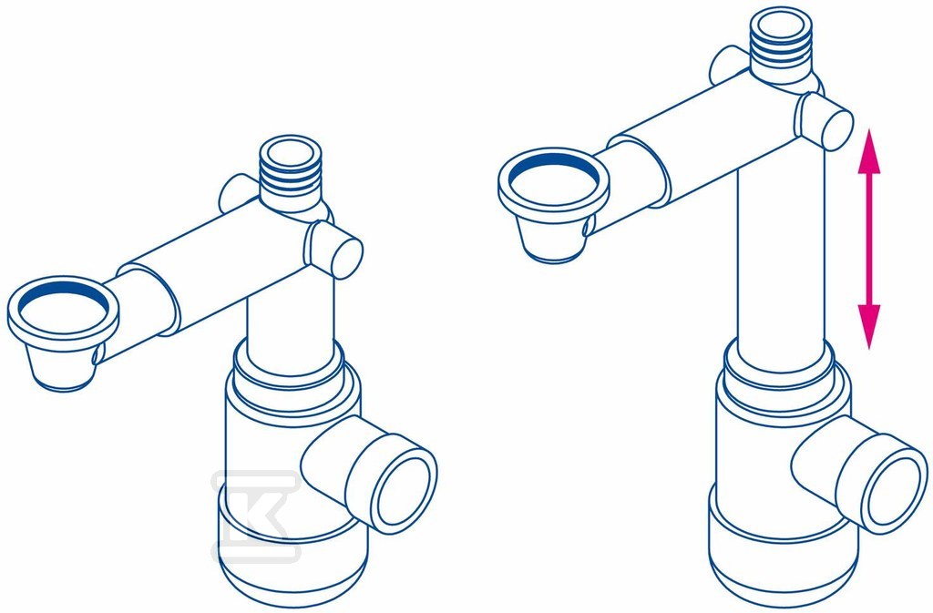 Сифон для раковини телескопічний, білий - NHC_633K