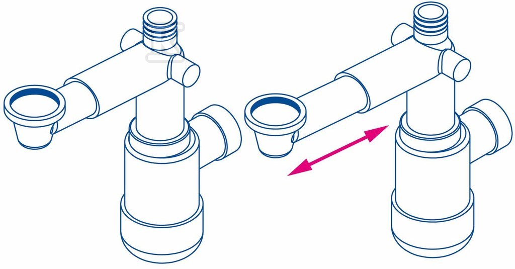 Сифон для раковини телескопічний, білий - NHC_633K