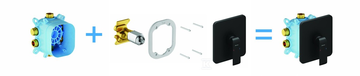 Bateria R-box czarna podtynkowa FLAT - X070180