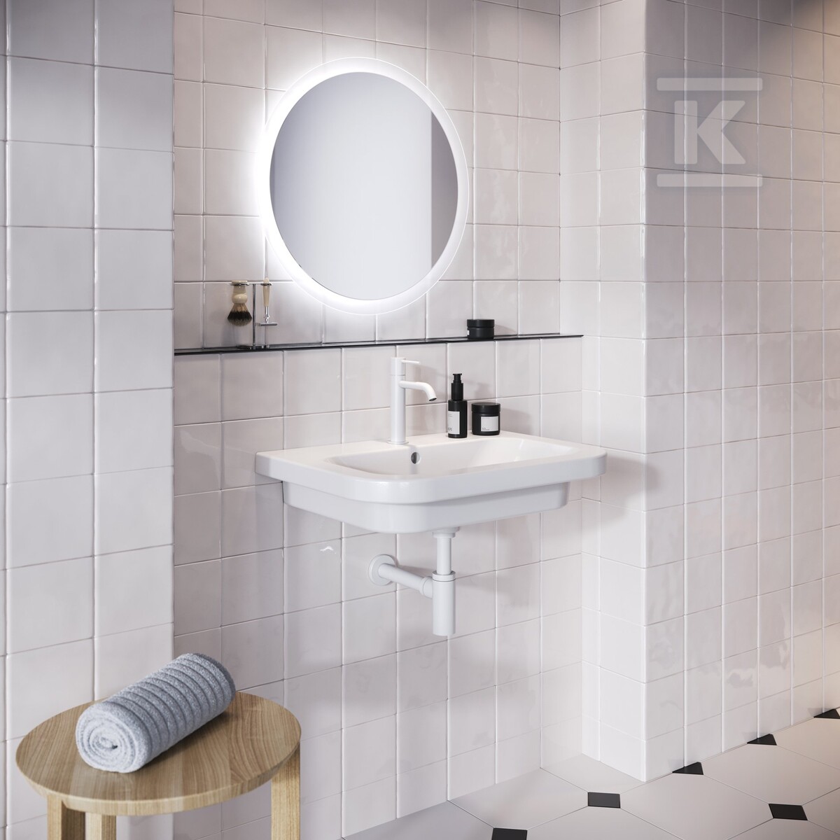 Bateria umywalkowa biały mat stojąca - X070236