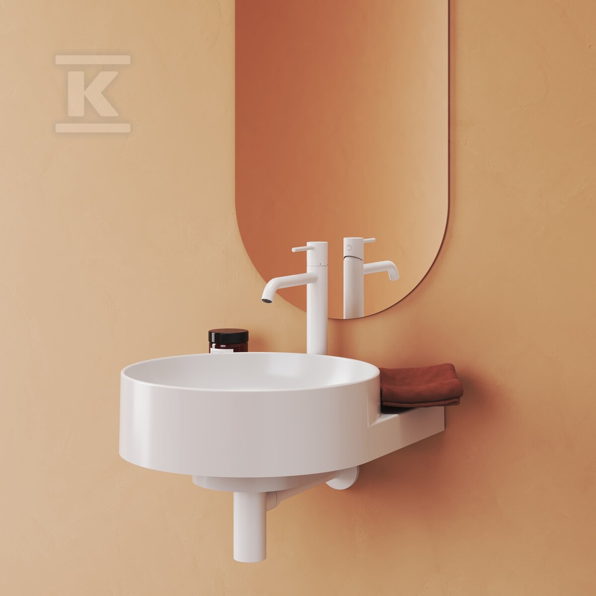 Bateria umywalkowa biały mat stojąca - X070237