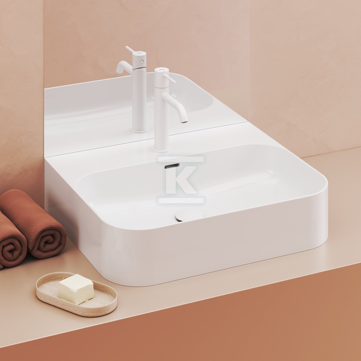 Bateria umywalkowa biały mat, stojąca - X070395