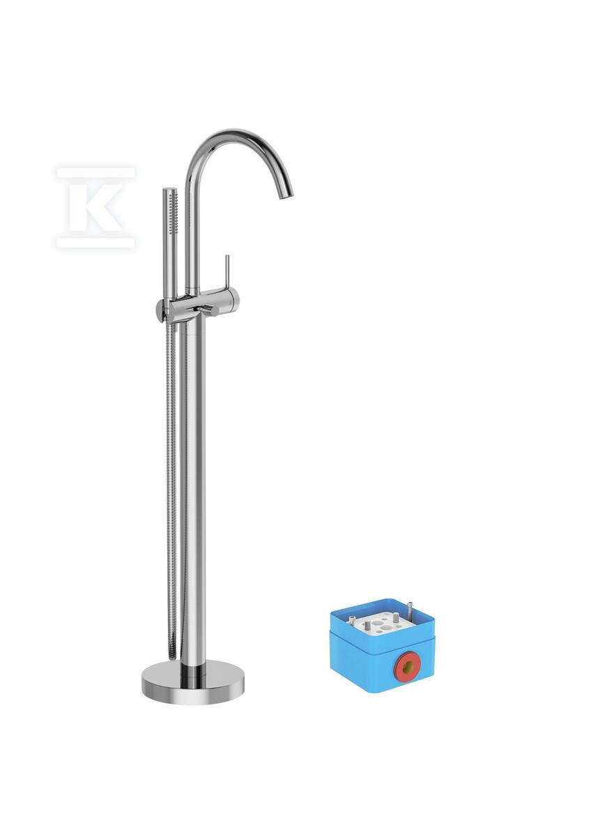 Bateria wannowa podłogowa, chrom FM - X070436