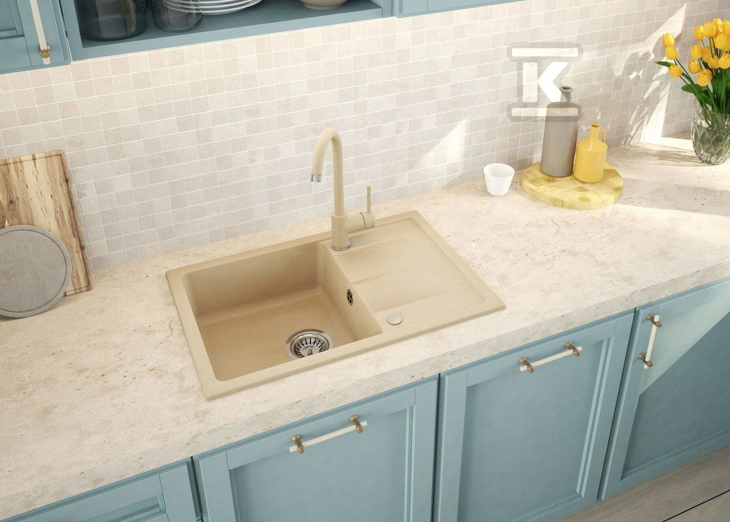 1-bowl granite sink with drainer Leda, - ZRD_7113