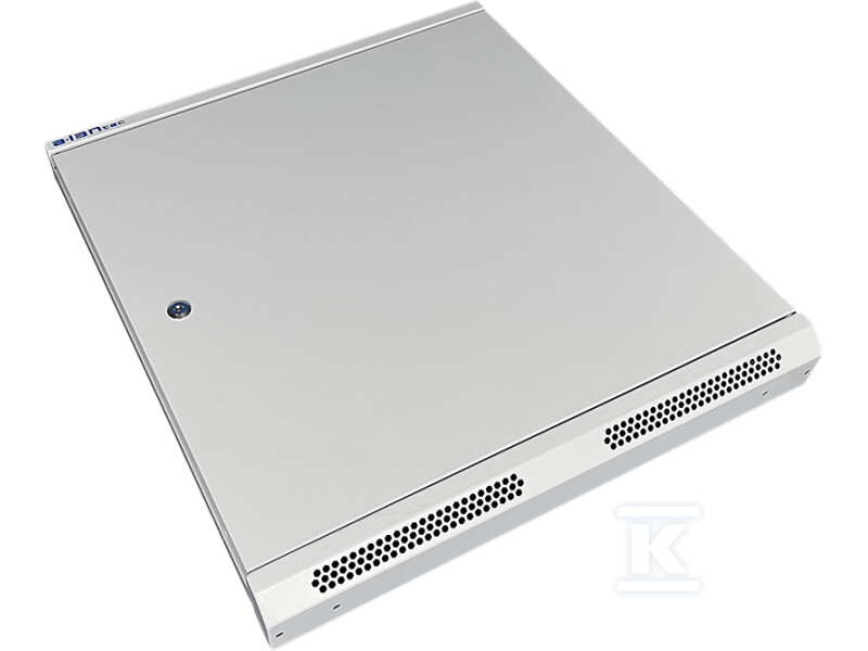 Шафа настінна 19" 9U 600x500, цілісна, - SW-9U-600-500-N-DMJ-OP-RP-B-S