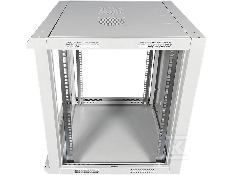 Шафа настінна 19" 9U 600x500, цілісна, - SW-9U-600-500-N-DMJ-OP-RP-B-S