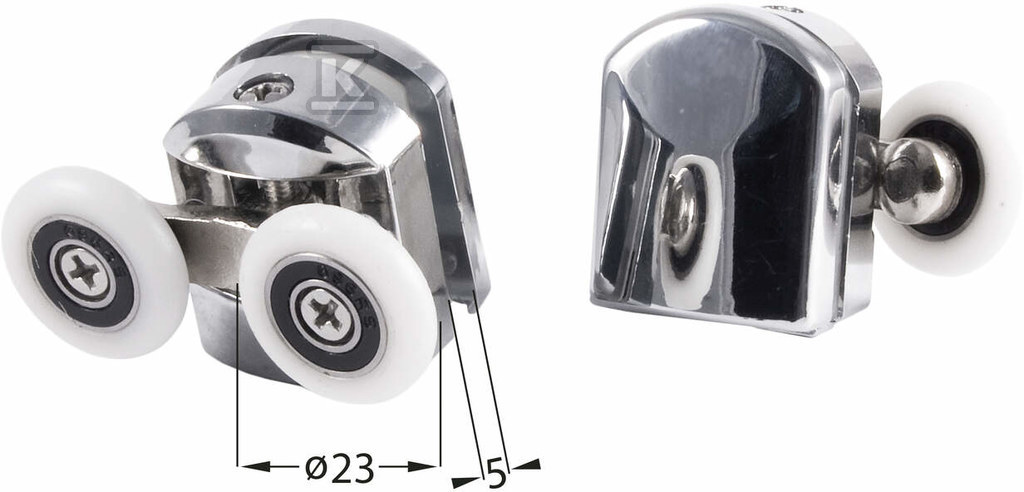 Rolki górne podwójne do szyb 5 mm - FI - XKCJ1RU04
