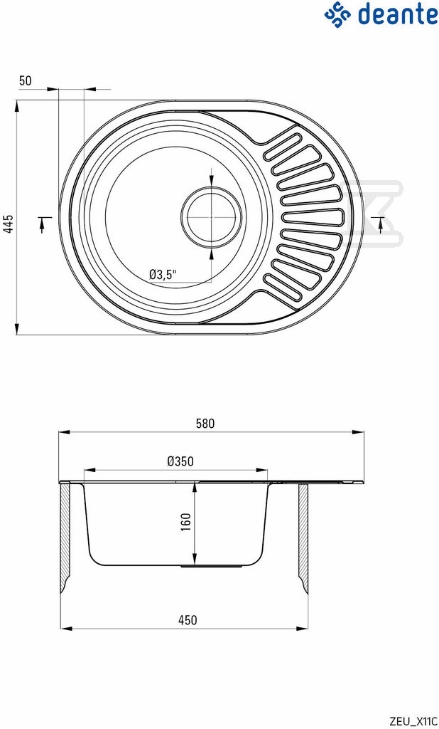 Zlewozmywak Twist dekor 1-komorowy z - ZEU_311C