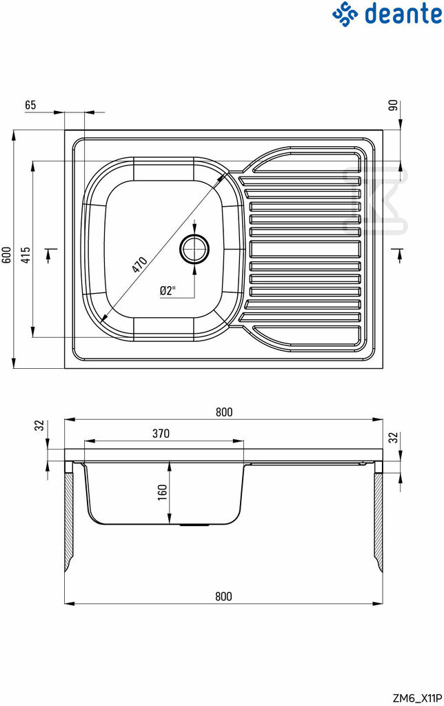 Zlewozmywak stalowy 1-komorowy z - ZM6_011P