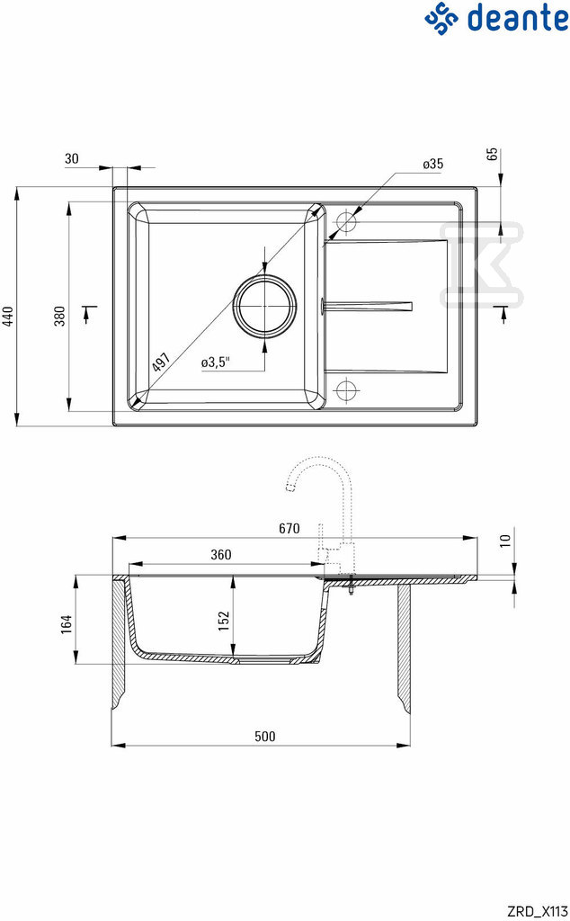 Granitni sudoper sa 1 posudom sa - ZRD_2113