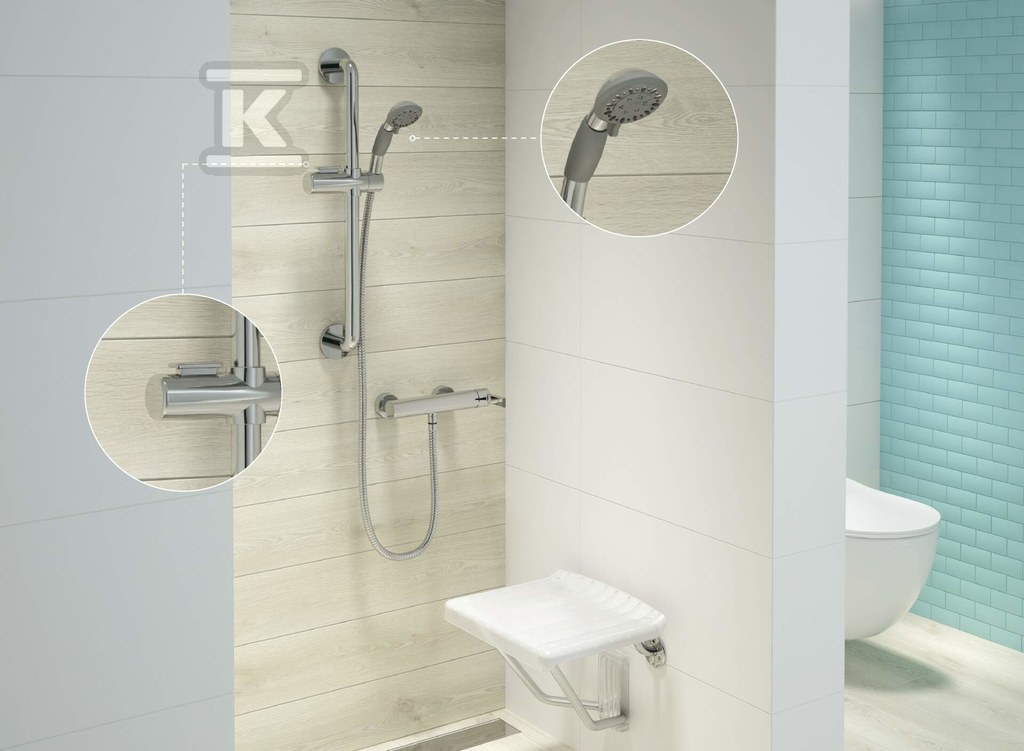 VITAL shower set, steel, 3 functions - NIV_051K