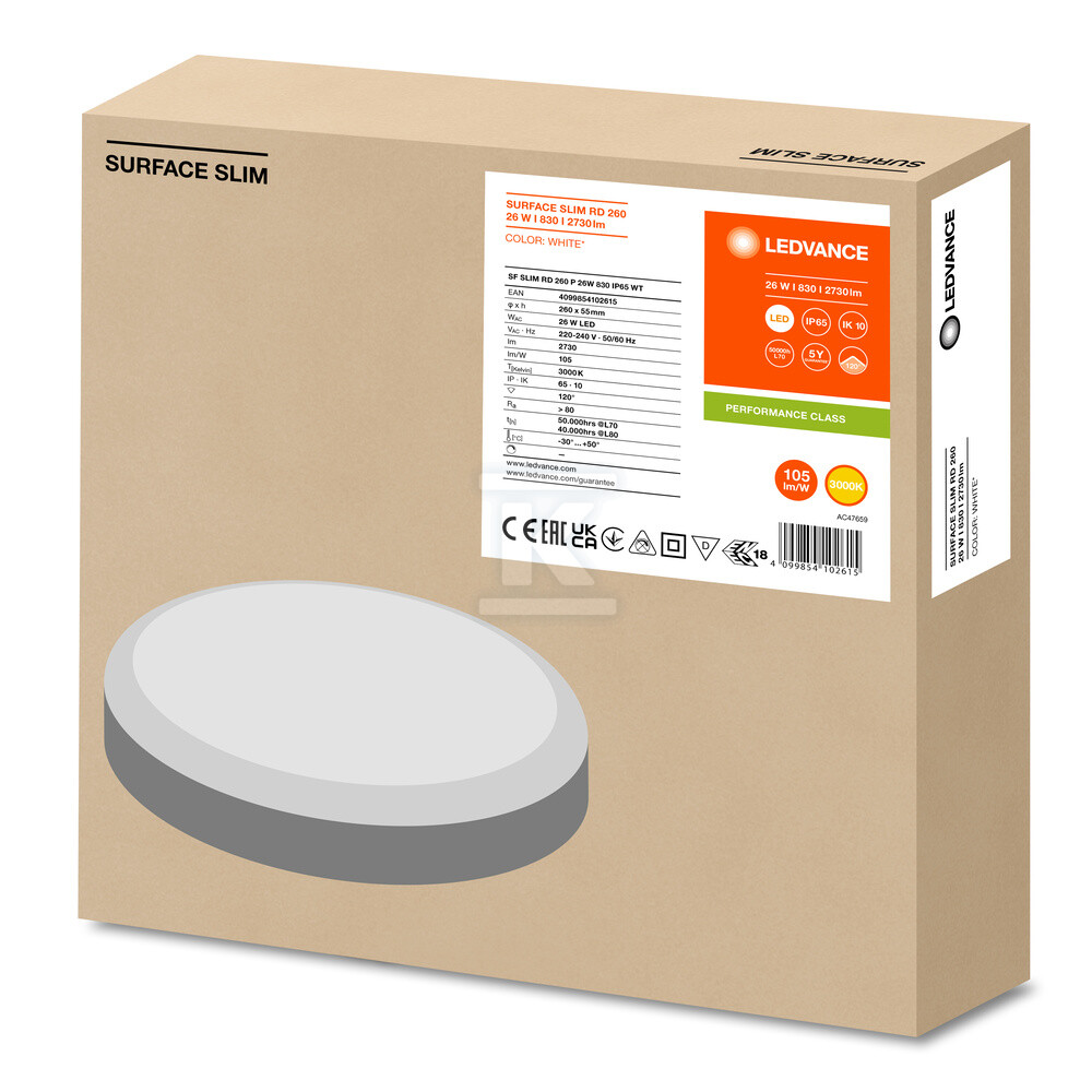 Oprawa ścienna LED SURFACE SLIM RD 260 - 4099854102615