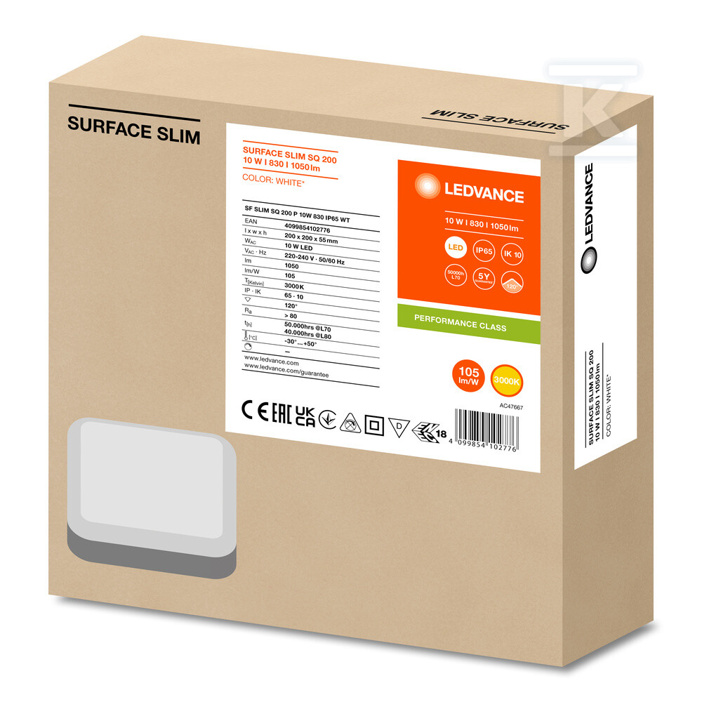 Oprawa ścienna LED SURFACE SLIM SQ 200 - 4099854102776