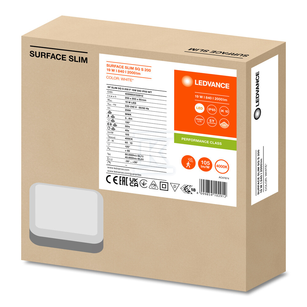 Oprawa ścienna LED SURFACE SLIM SQ S - 4099854102912