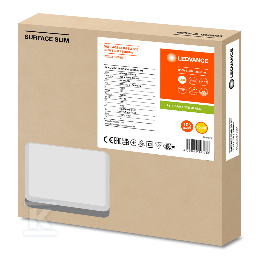 Oprawa ścienna LED SURFACE SLIM SQ 350 - 4099854103018