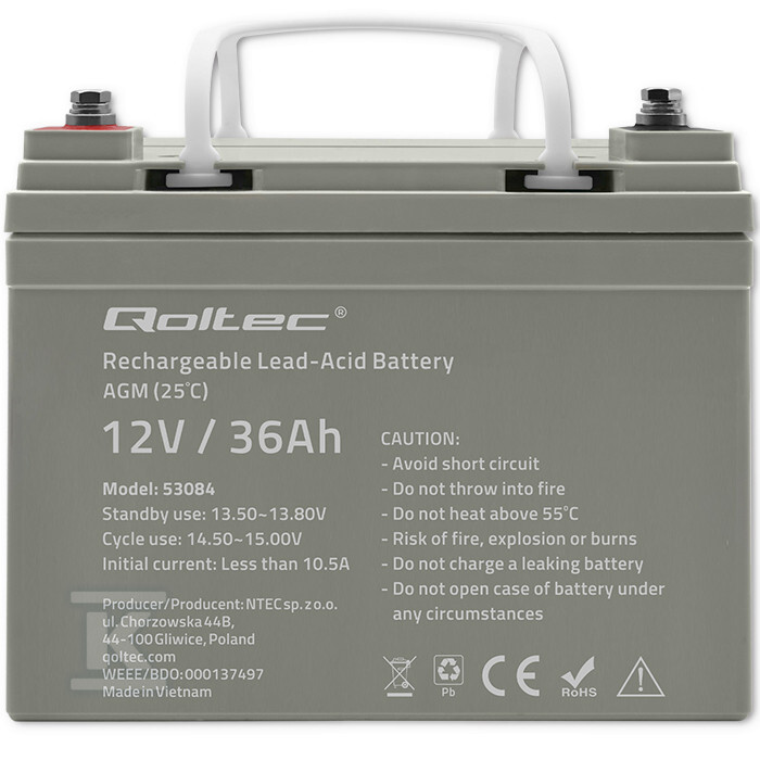 Akumulator AGM/12V/36Ah/max.540A QOLTEC - 53084
