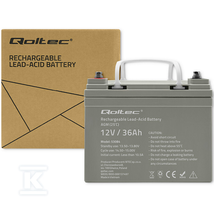 Akumulator AGM/12V/36Ah/max.540A QOLTEC - 53084