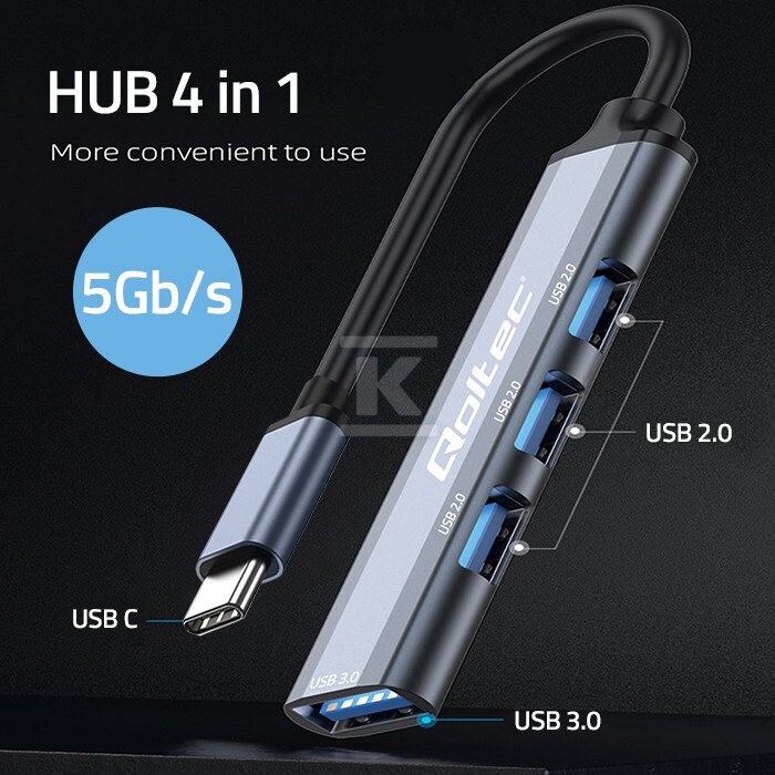 HUB 4 в 1 USB C/USB 3.0/3xUSB 2.0 - 53792
