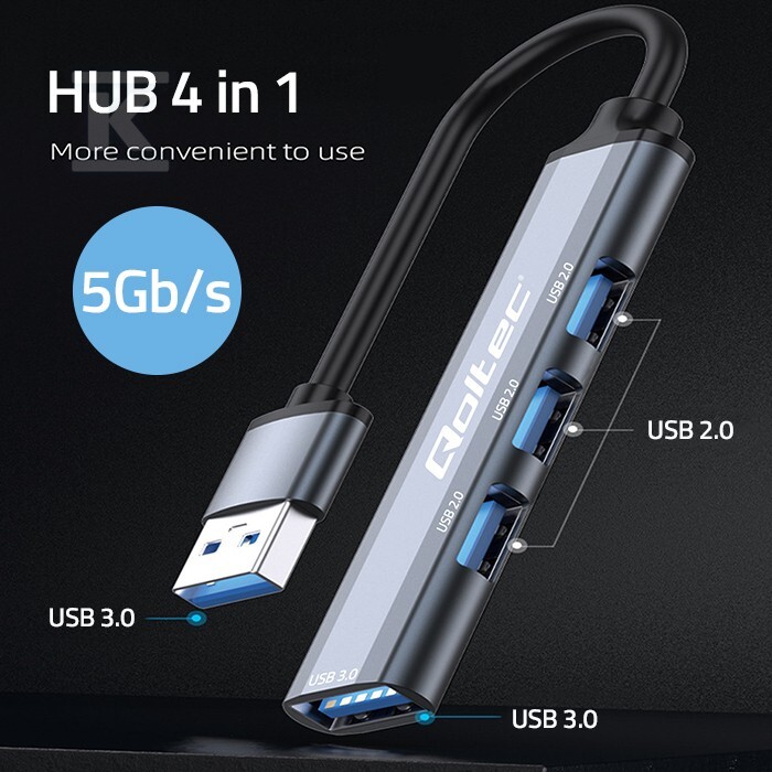 USB-хаб 4-в-1 USB 3.0/4USB 3.0/3xUSB - 53793