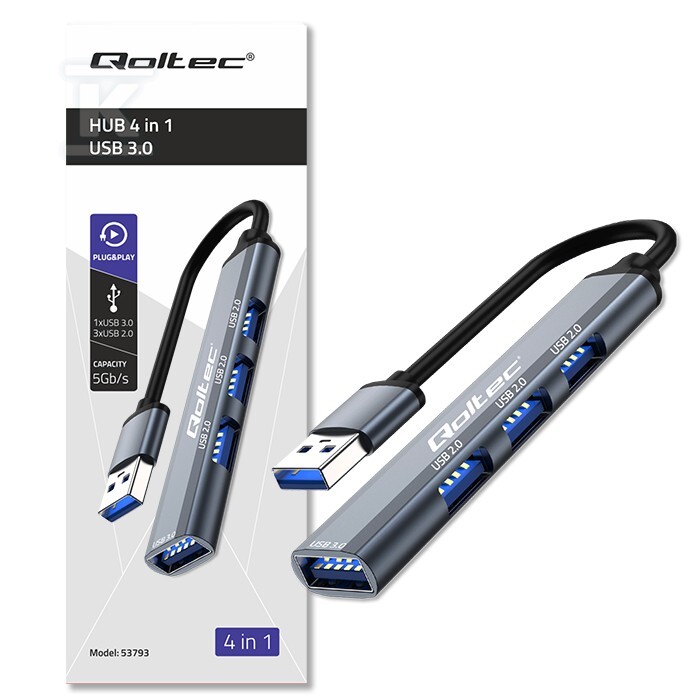 USB-хаб 4-в-1 USB 3.0/4USB 3.0/3xUSB - 53793