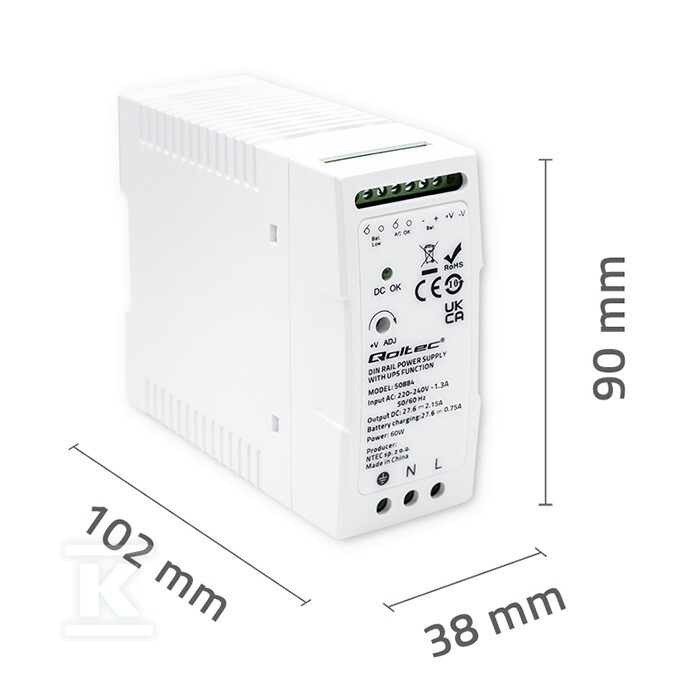 Блок живлення на DIN-рейку з функцією - 50884