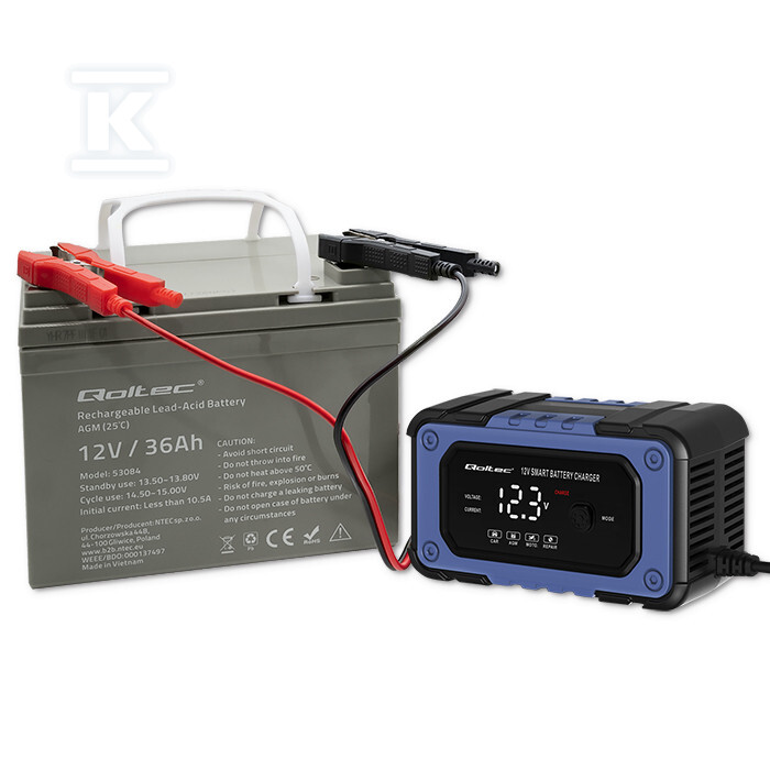 Akumulator AGM/12V/36Ah/max.540A QOLTEC - 53084