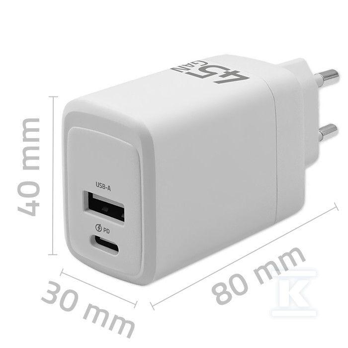 Мережевий зарядний пристрій 45W GaN - 51825