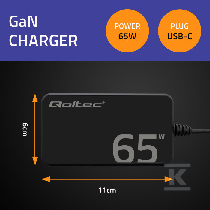 Мережевий зарядний пристрій 65W GaN - 52421