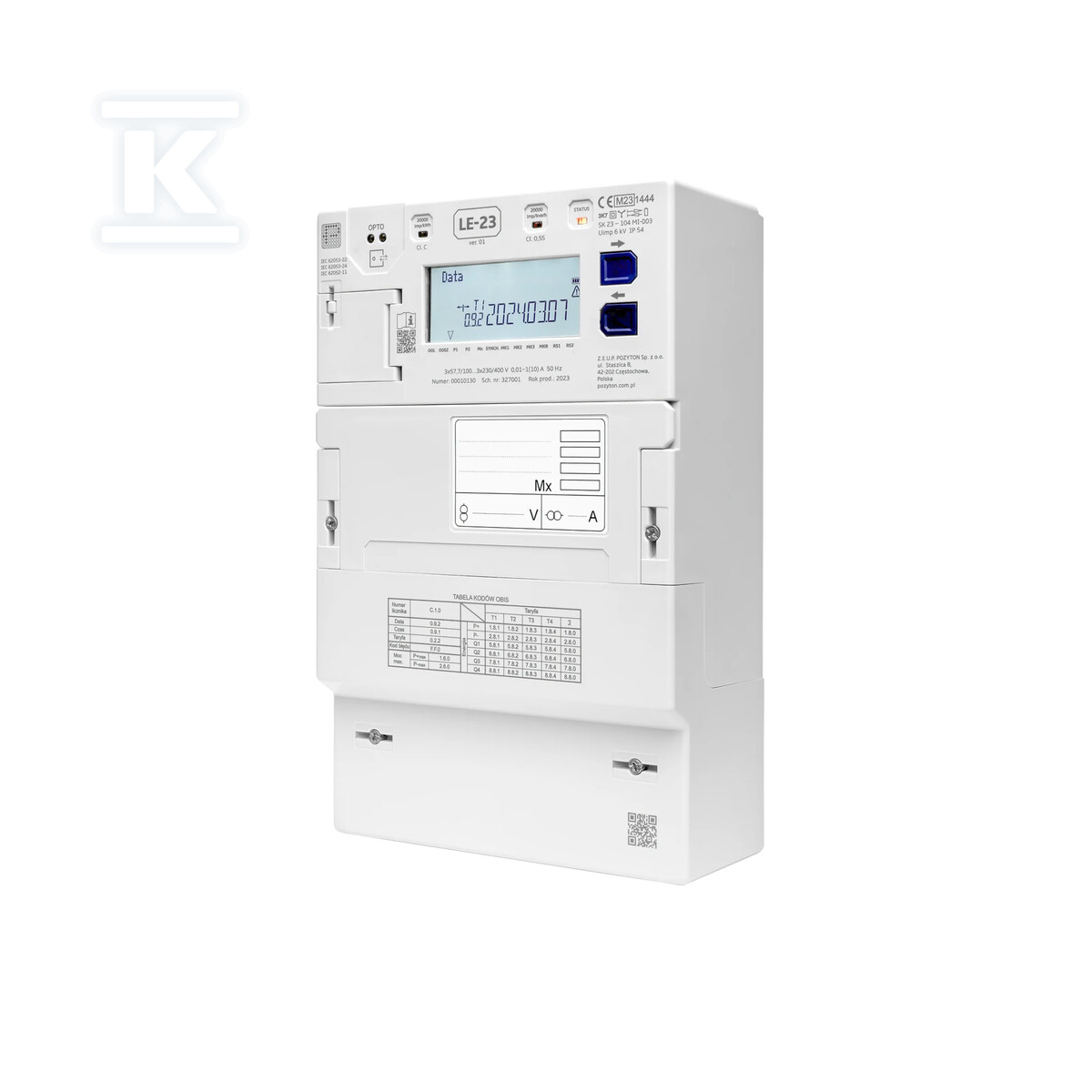 Licznik energii elektrycznej LE-23 - 103CW12PSOIR0103