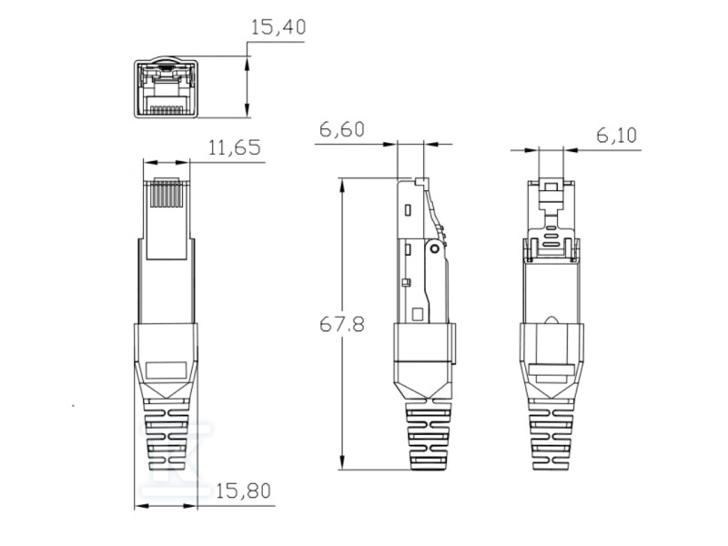 Роз'єм RJ45 STP кат.6A PoE+, MPTL, - WT111