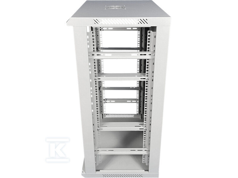 Шафа стійкова настінна 19" 15U 600x450, - SW-15U-600-450-N-DSJ-OP-RP-B-S