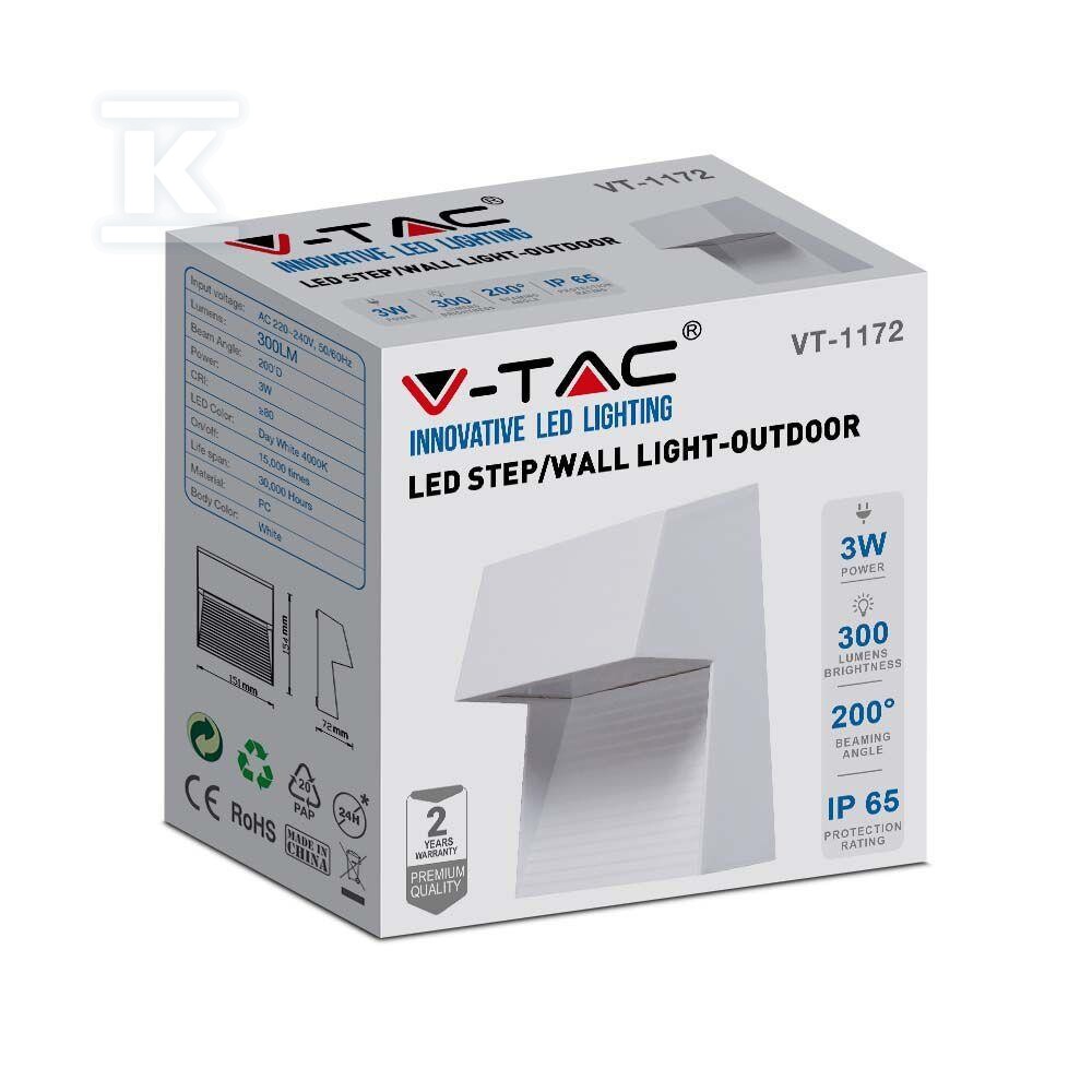 Oprawa ścienna elewacyjna 3W LED V-TAC - 121402
