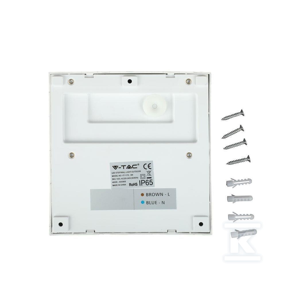 Oprawa ścienna elewacyjna 3W LED V-TAC - 121402