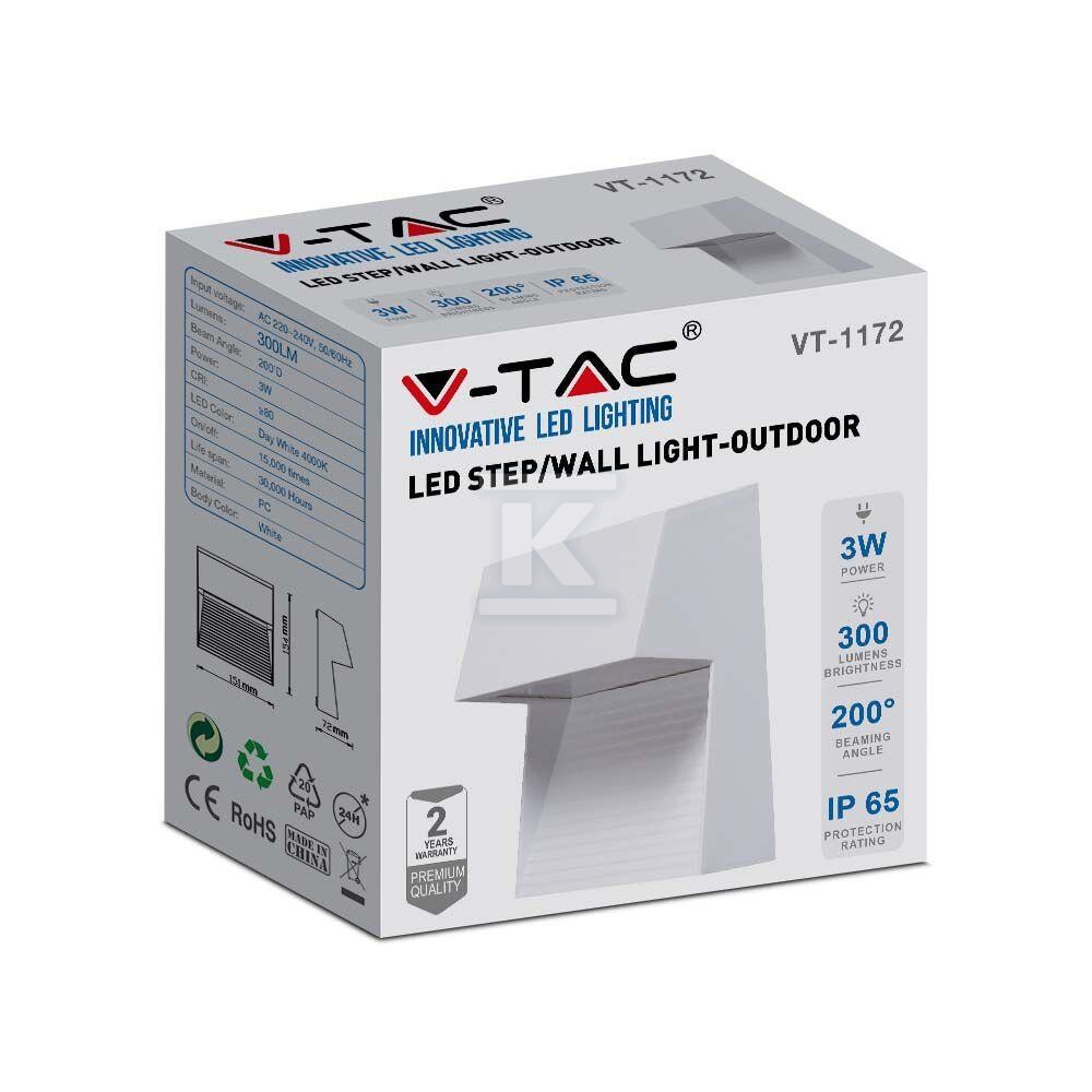 Oprawa ścienna elewacyjna 3W LED V-TAC - 121403