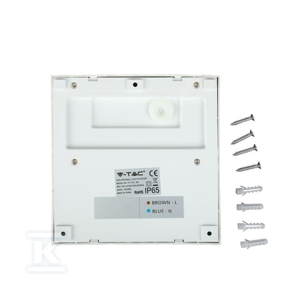 Oprawa ścienna elewacyjna 3W LED V-TAC - 121403