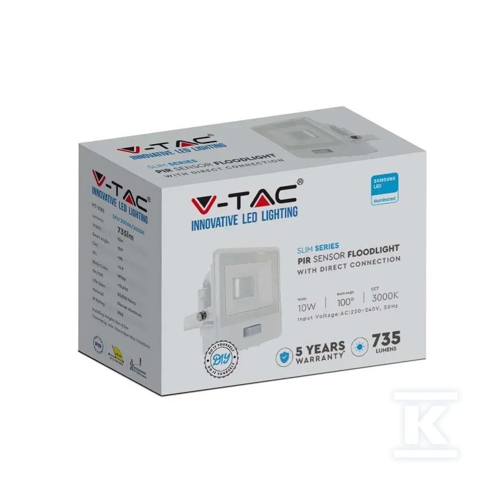 Naświetlacz LED V-TAC 10W SAMSUNG CHIP - 20270