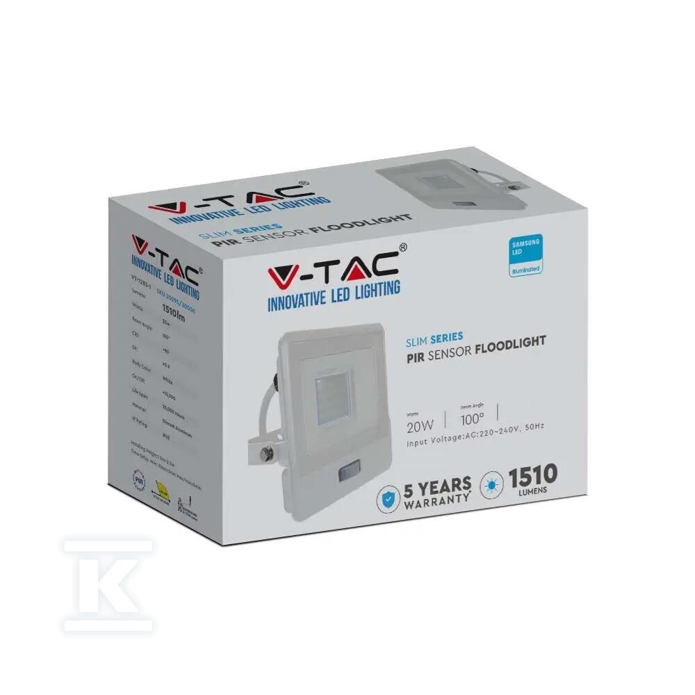 Naświetlacz LED V-TAC 20W SAMSUNG CHIP - 20296