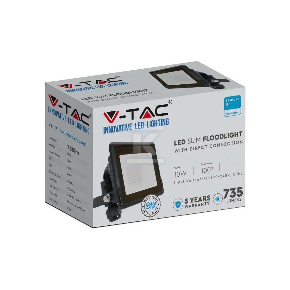 Naświetlacz LED V-TAC 10W SAMSUNG CHIP - 20306