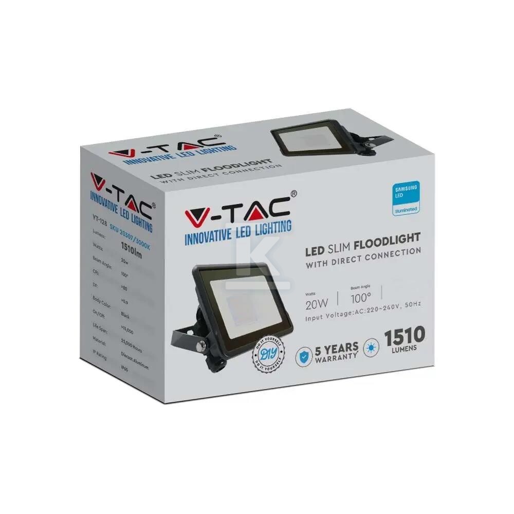 Naświetlacz LED V-TAC 20W SAMSUNG CHIP - 20309